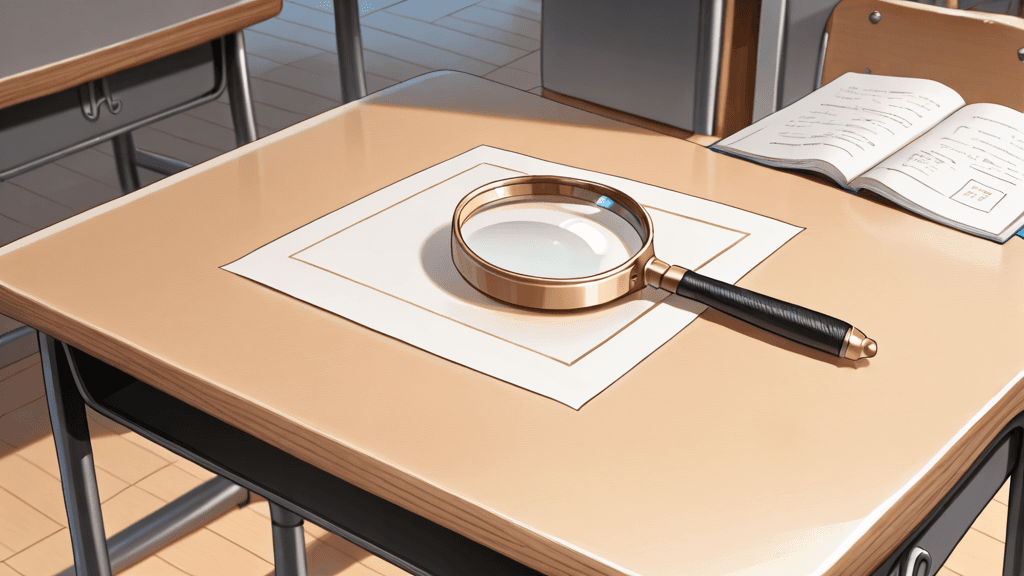 Detective Sigma case file cover art for the Chapter 1 classroom mystery